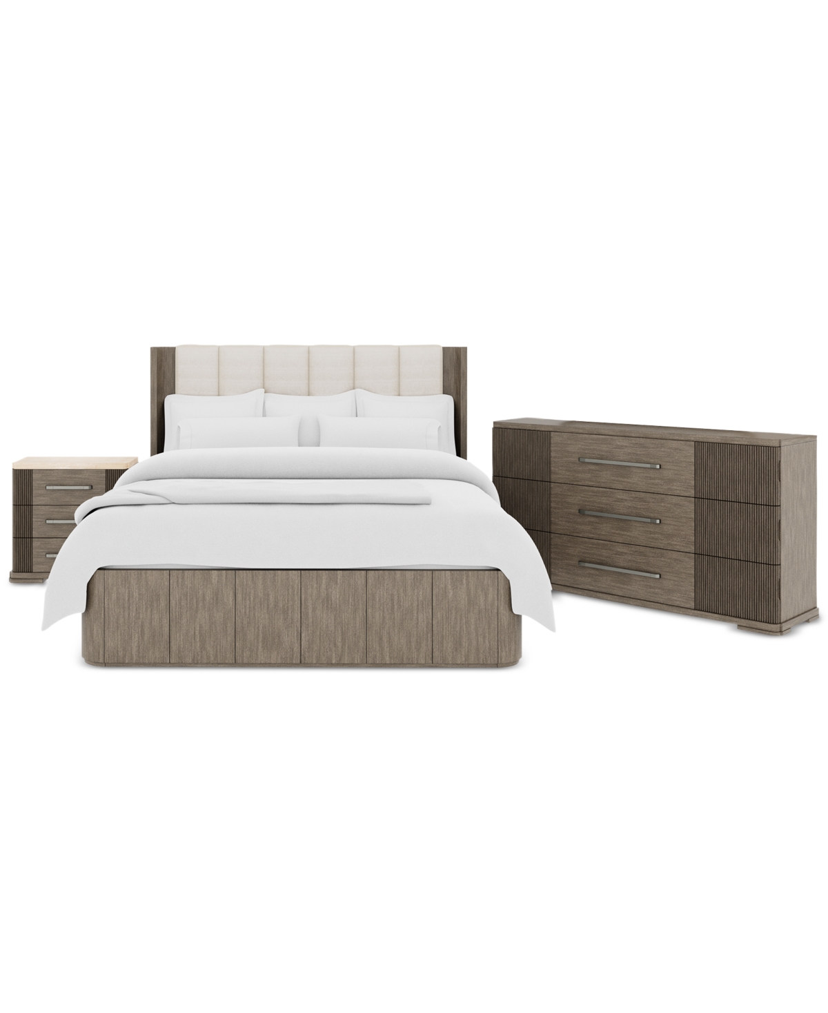 Shop Macy's Frandlyn 3pc Bedroom Set (king Bed + Dresser + Stone Top Nightstand) In No Color