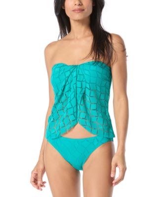 Vince Camuto Crocheted Tankini Top Crocheted Hipster Bottoms In Mango