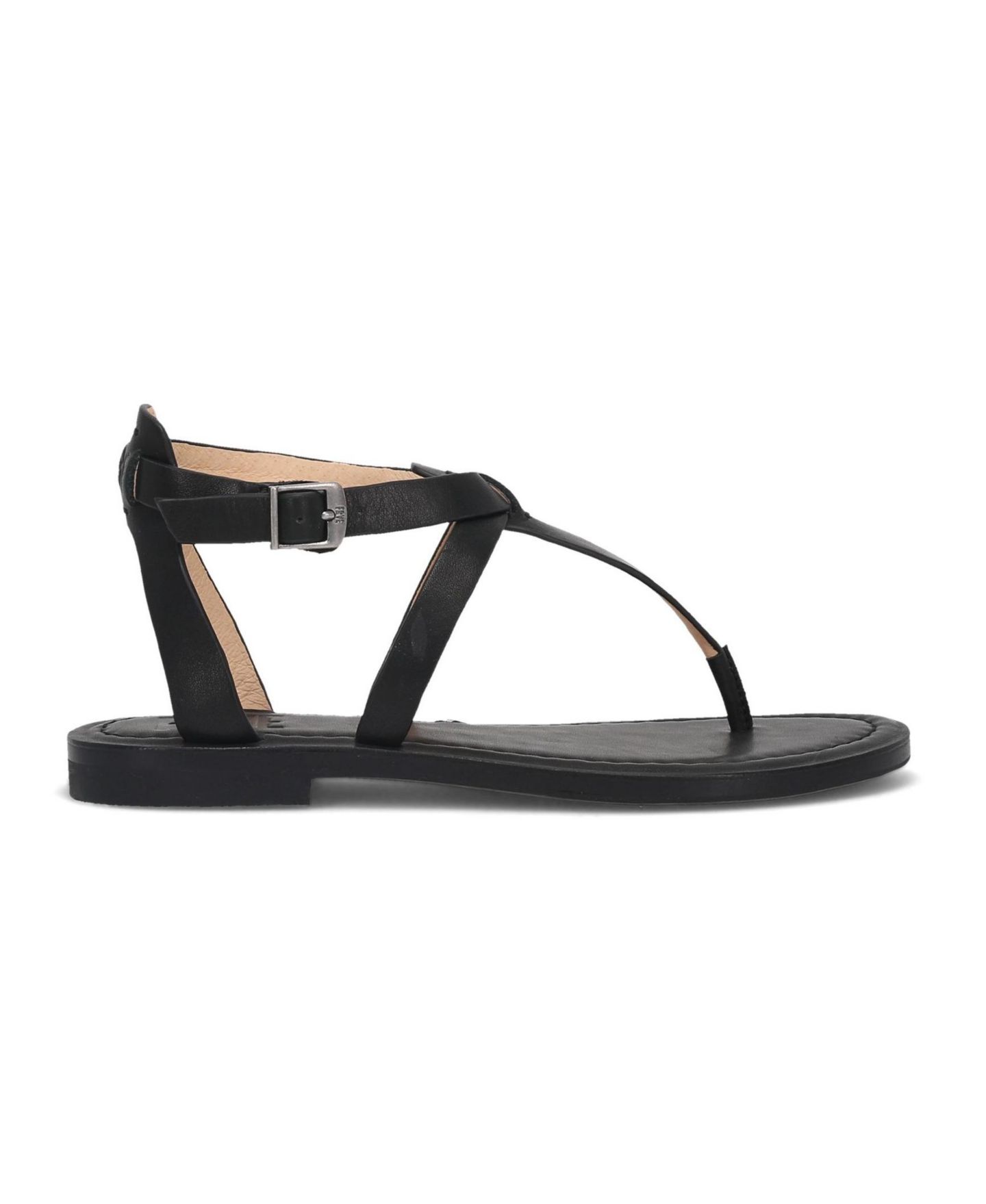 Женские сандалии Frye Taylor Thong Leather Flat, цвет: Чёрный натуральный кожаный — фото 2
