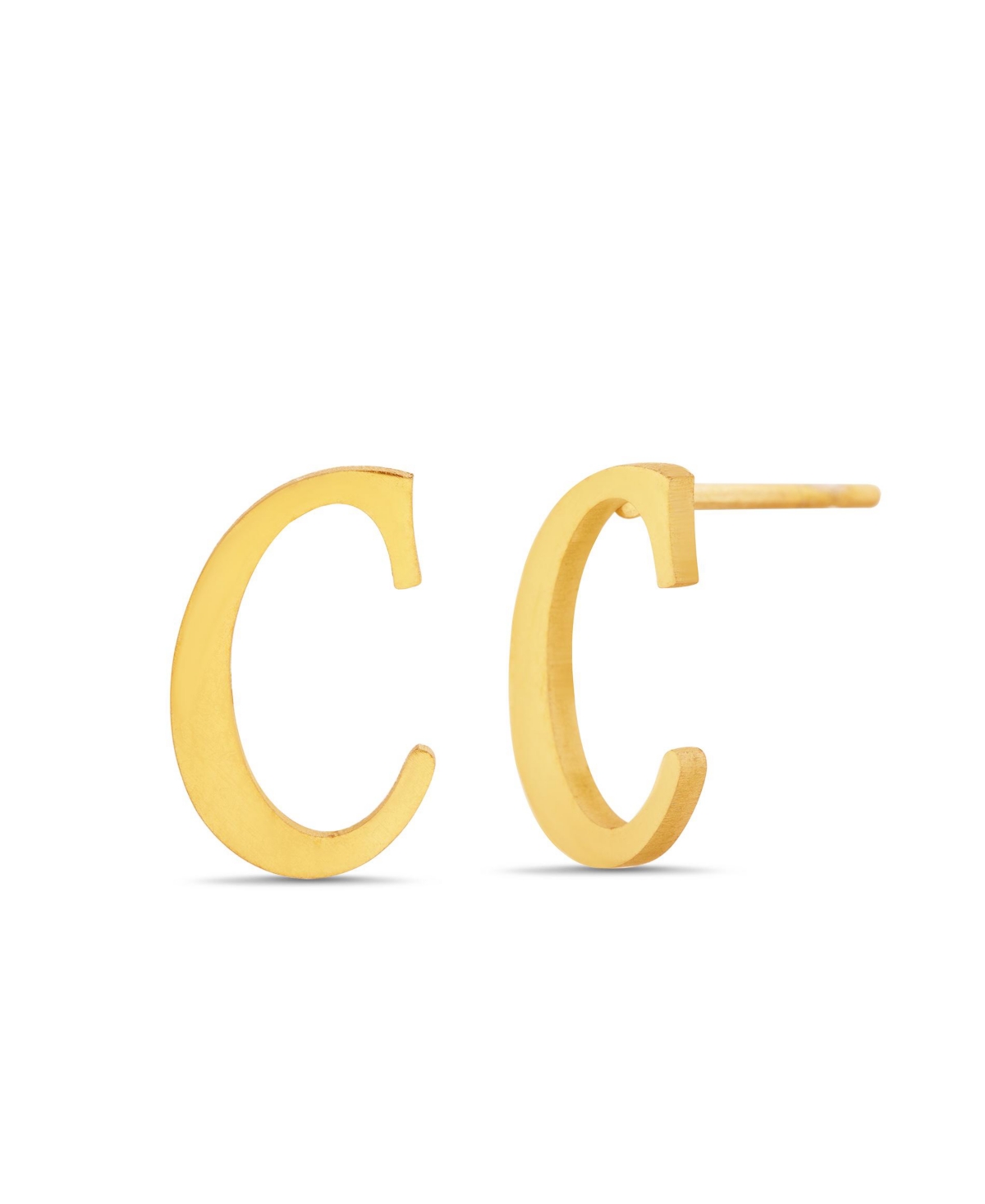 Gold-Tone Letter Initial Stud Earring - S