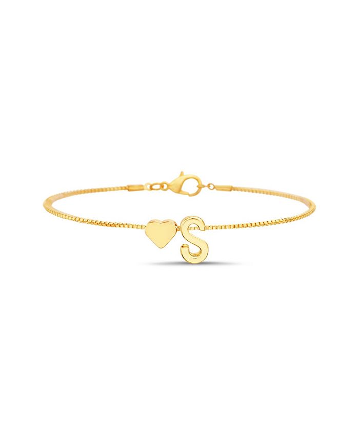 kensie Gold Tone Letter Initial and Heart Bracelet Macy s
