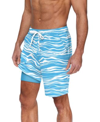 Reebok - Men's Quick-Dry Stripe Wave Core Valley 7" Swim Trunks