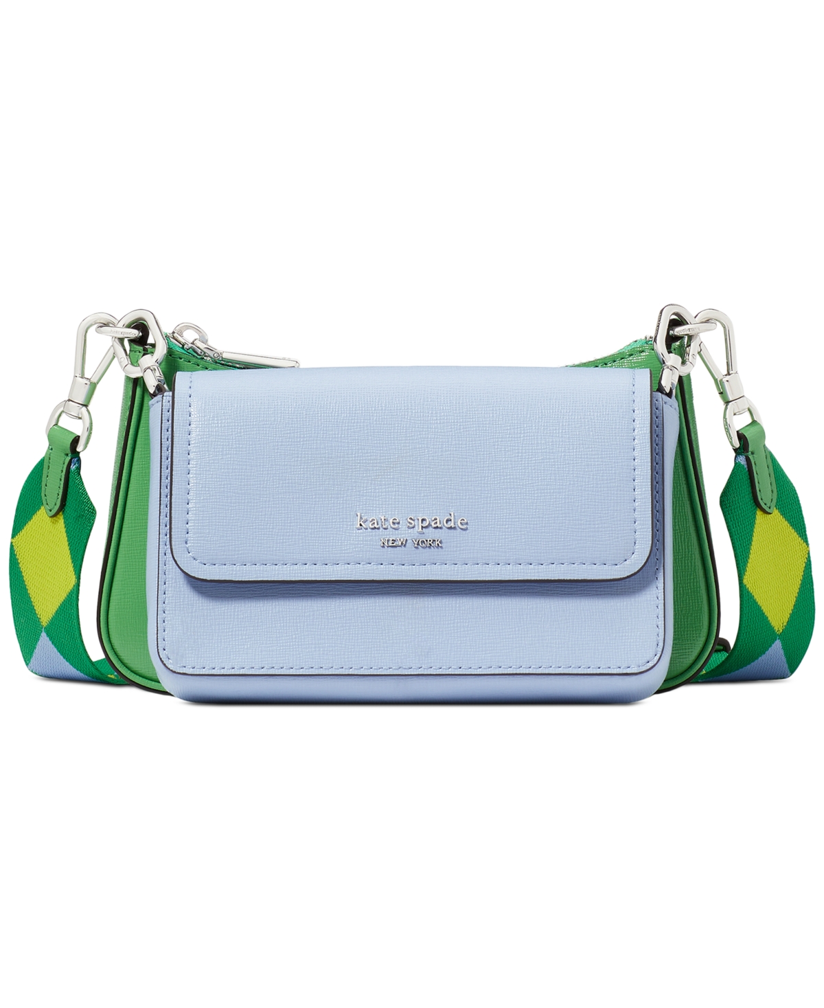 Double Up Colorblocked Saffiano Leather Crossbody - North Star Multi