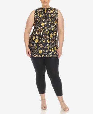 Plus Size Floral Sleeveless Tunic Top