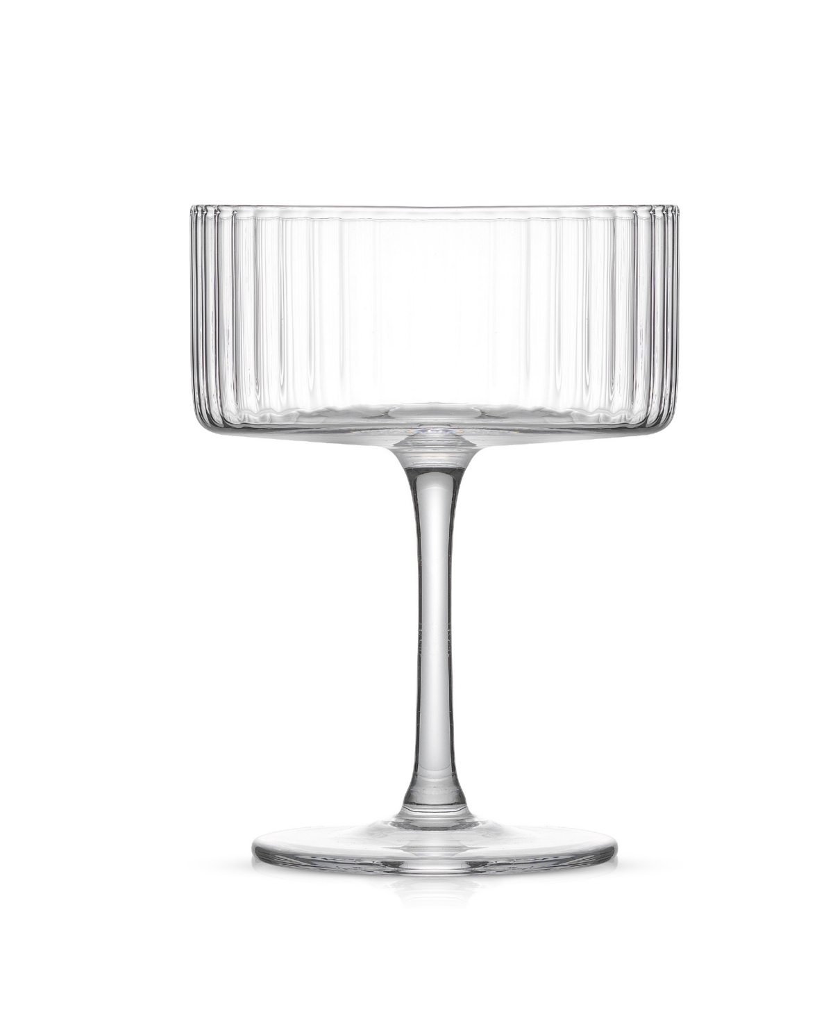 Shop Joyjolt Elle Ribbed Coupe Martini Glasses, Set Of 4 In Clear