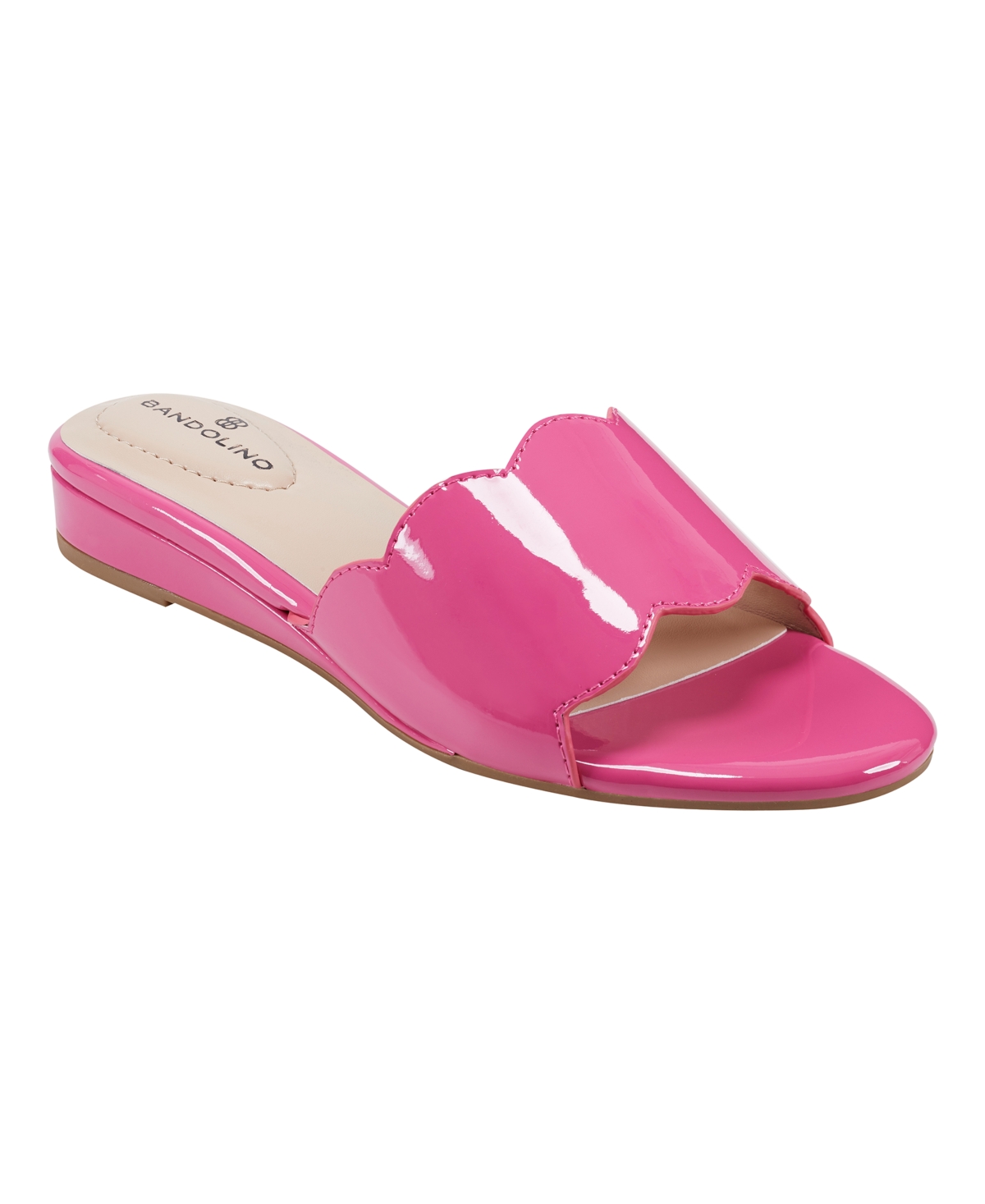 Women's Kayla Open Toe Slip-On Demi Wedge Sandals - Pink Patent