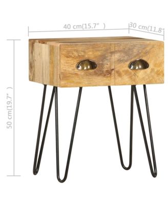 Bedside Cabinet 15.7"x11.8"x19.7" Solid Mango Wood