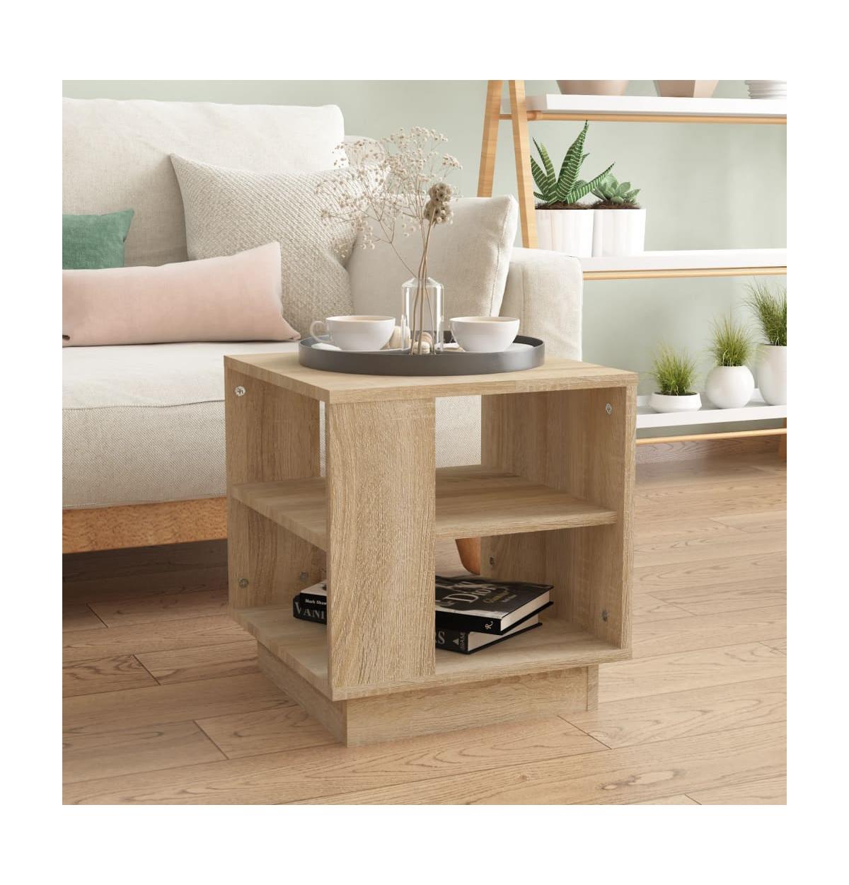 Coffee Table Sonoma Oak 15.7"x15.7"x16.9" Engineered Wood