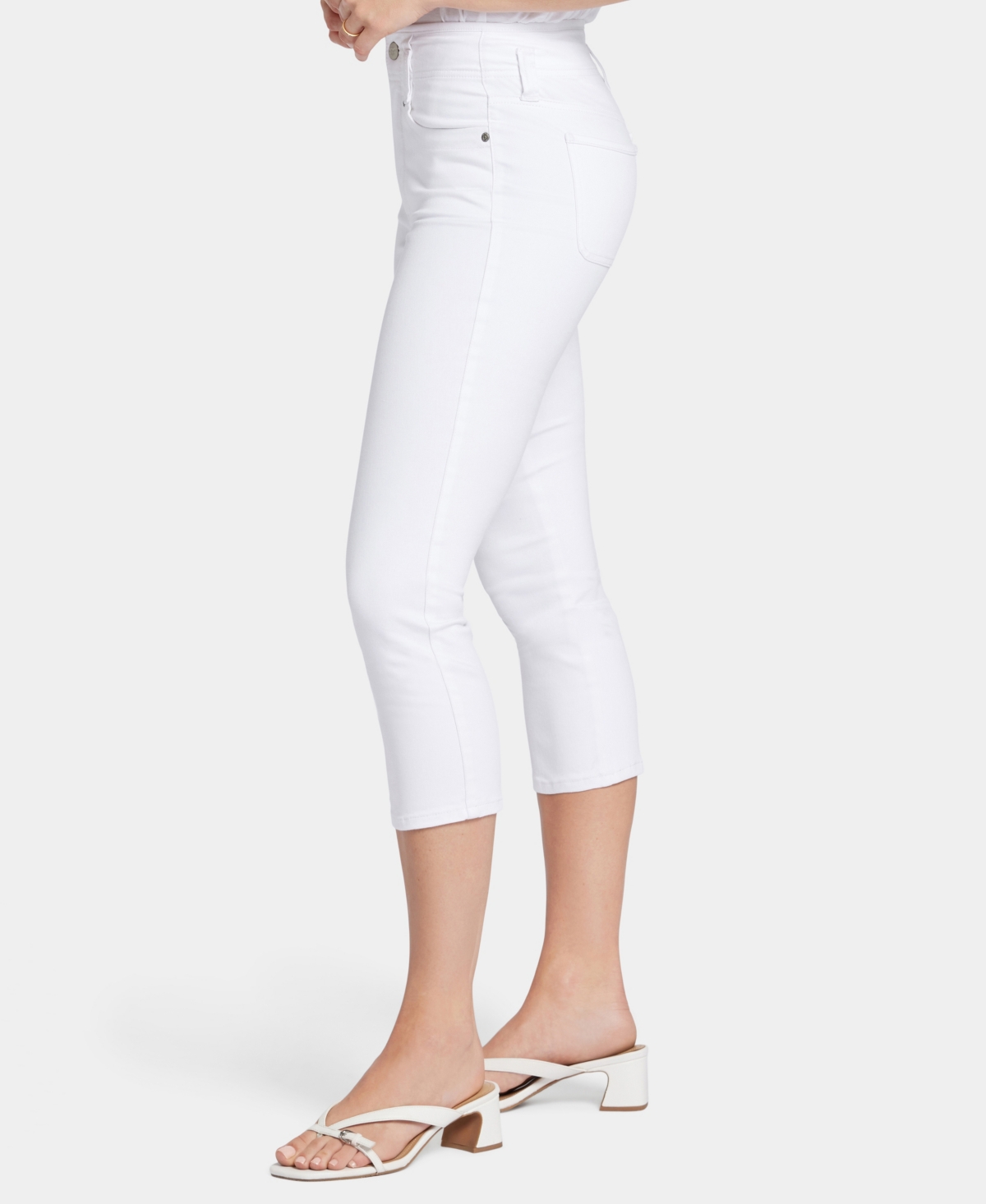 Shop Nydj Women's Hr Ami Skinny Capri Jeans In Optic White