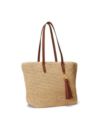 LAUREN RALPH LAUREN★CROCHET-STRAW MEDIUM トート 関送込 Lauren Ralph Lauren Crochet-Straw Medium Whitney Tote - Macy's