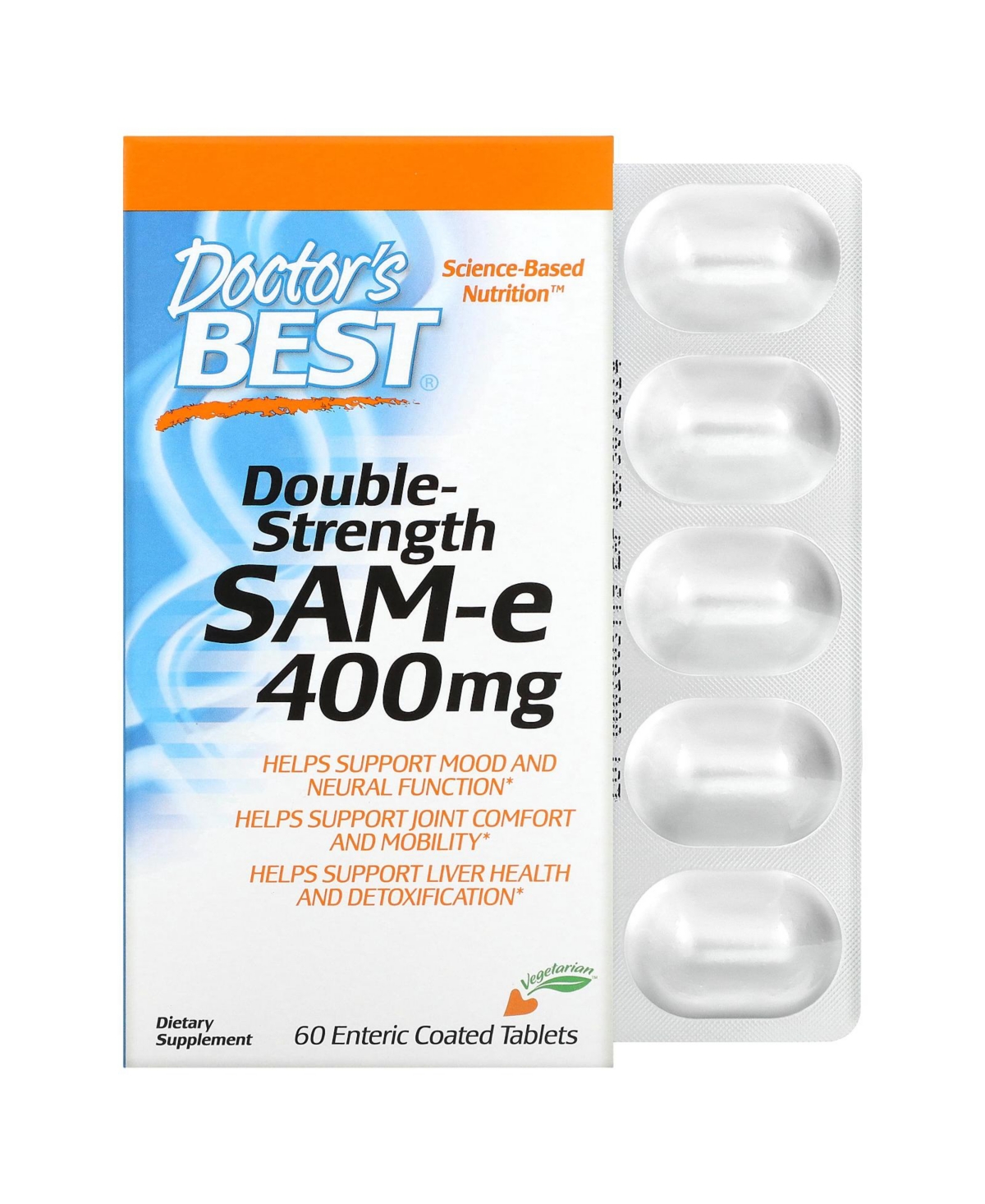 Sam-e Double Strength (Disulfate Tosylate) 400 mg - 60 Enteric Coated - Assorted Pre-Pack