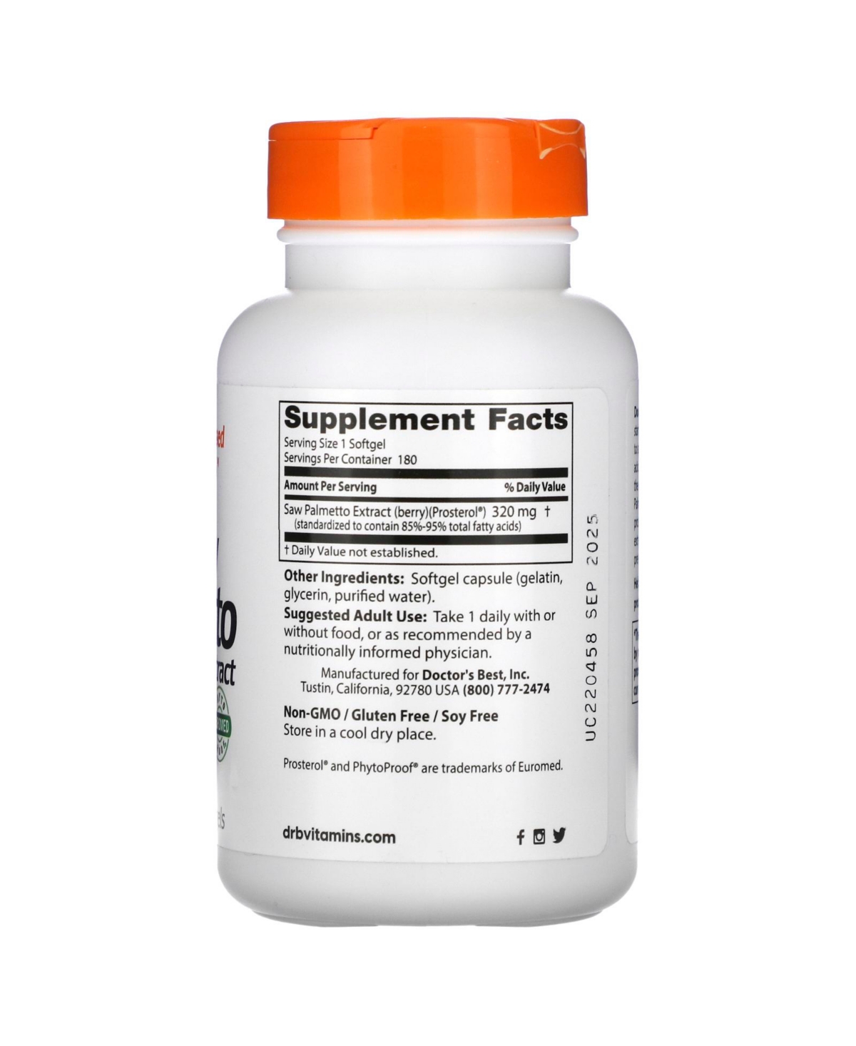 Doctor's Best Saw Palmetto Standardized Extract 320 mg - Softgels - Assorted Pre-Pack