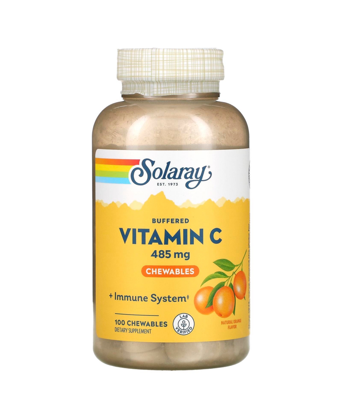 Buffered Vitamin C Chewable Natural Orange 485 mg - 100 Chewable - Assorted Pre-Pack
