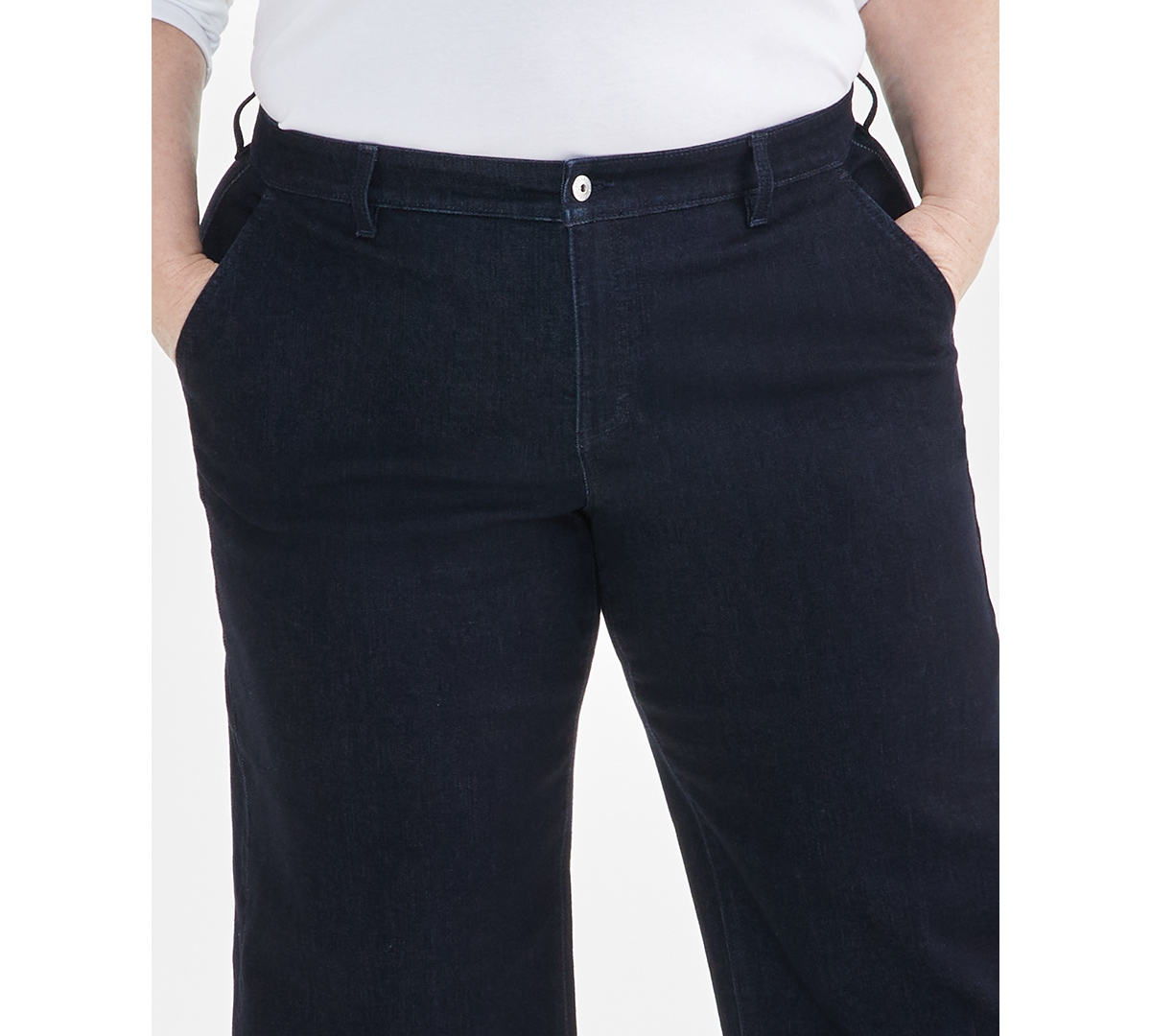 Style & Co Plus Size High Rise Wide-Leg Crop Jeans, Created for Macy's