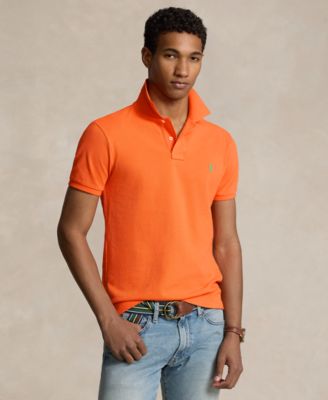 폴로 랄프로렌 Polo Ralph Lauren Mens Classic-Fit Mesh Polo Shirt,Bright Signal Orange