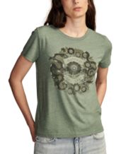 Lucky Brand Women's Embroidered Floral T Shirt Gray Size Small– Ruumur
