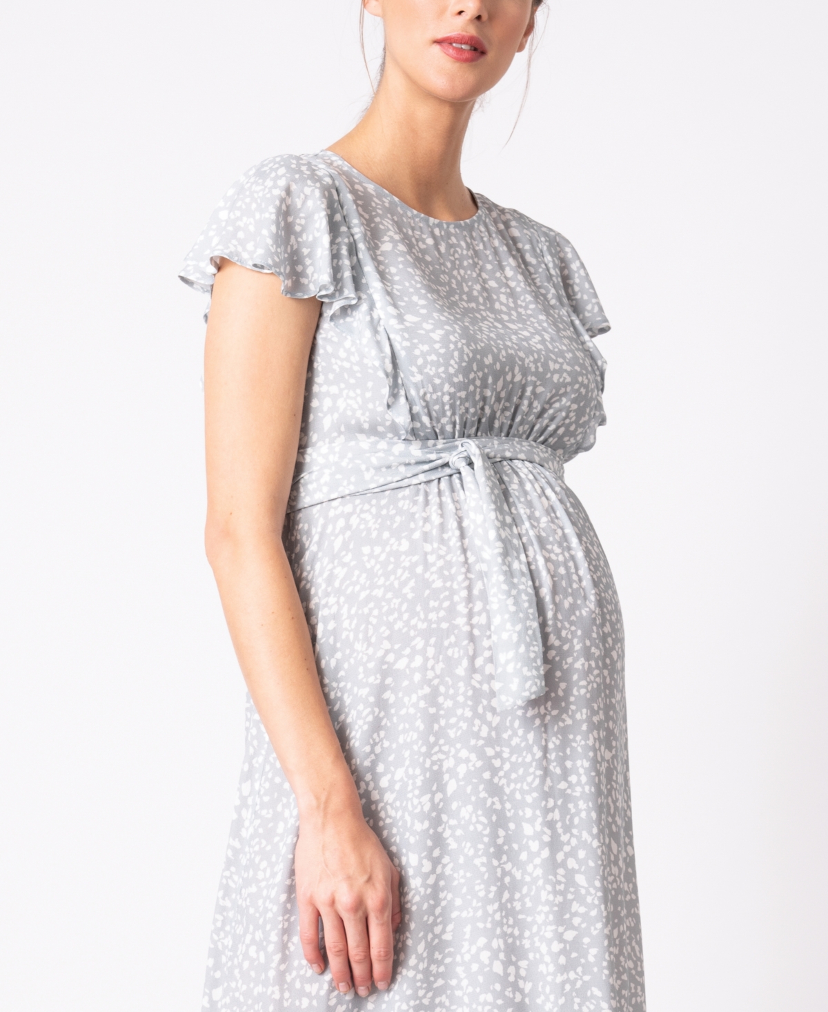 Shop Seraphine Women's Maternity Nursing Midi Dress In Sage White