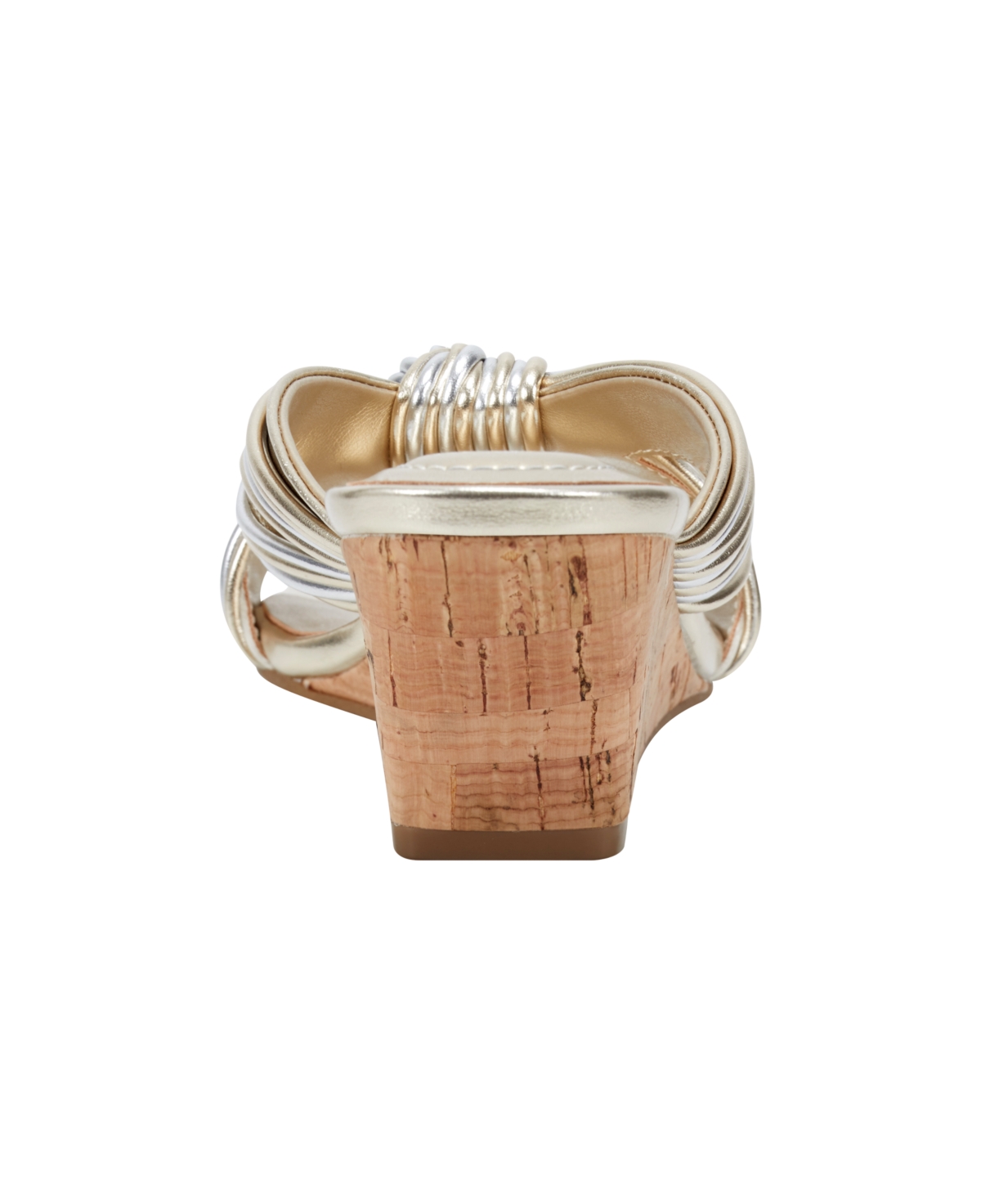 Bandolino Women's Sassier Knot Detail Strappy Wedge Sandals - Silver