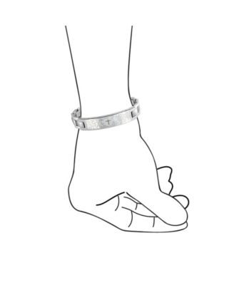 Our Lords Prayer Cross El Padre Maestro Link Wrist ID Bracelet Stainless Steel