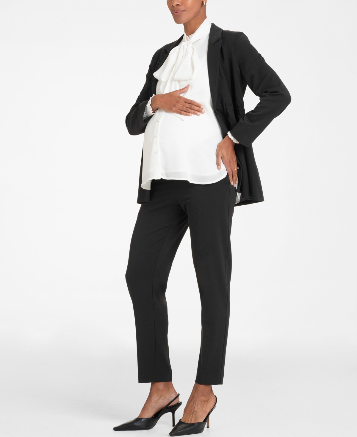 Shop Seraphine Women's Corporate Maternity Blazer In Black