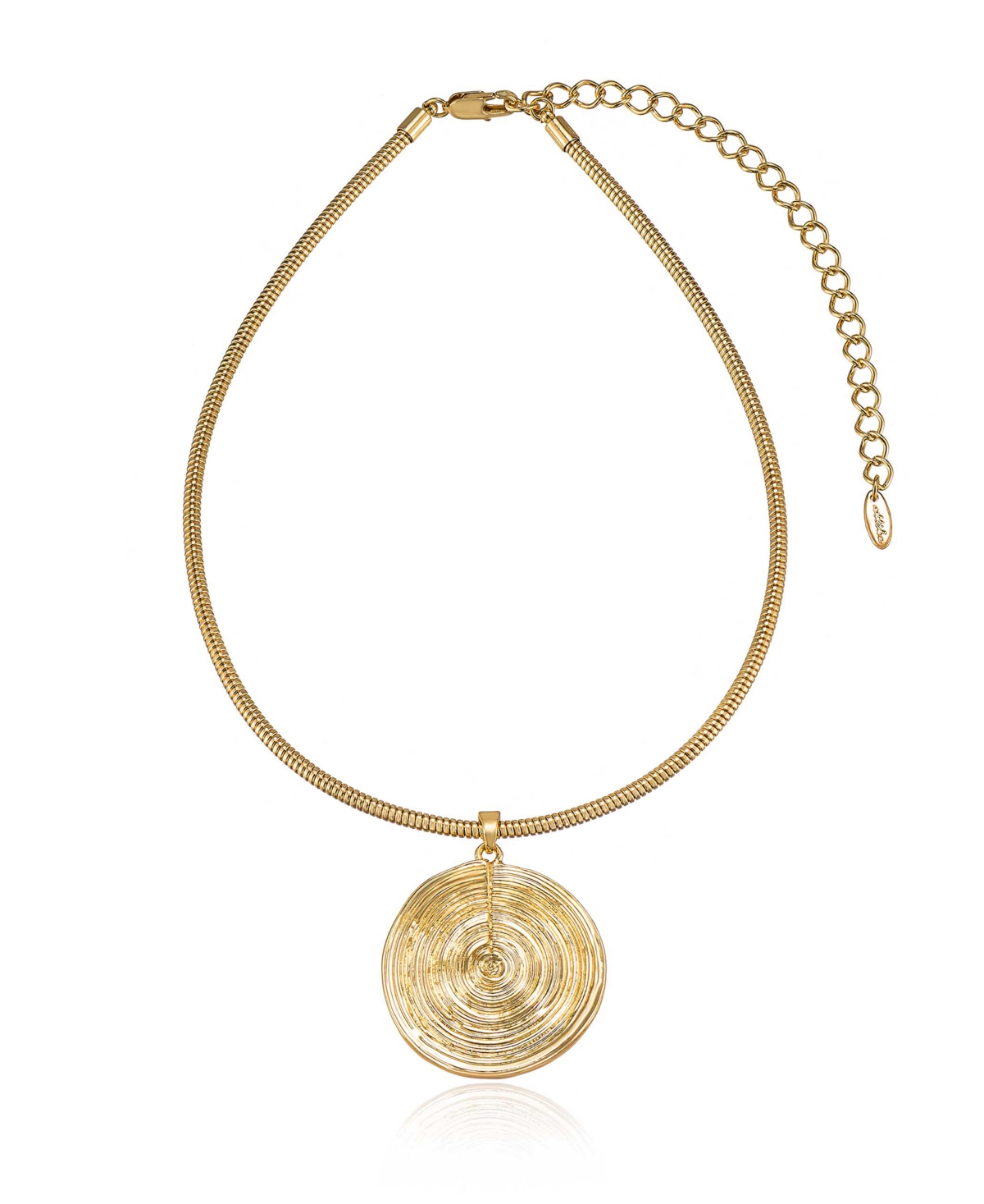 Statement Swirl Pendant 18K Gold-Plated Choker Necklace - Gold