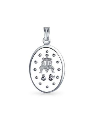 Christian Our Lady Of Guadalupe of Catholic Religious Oval Medal Virgin Mary Necklace Pendant For Women or Men Sterling Silver