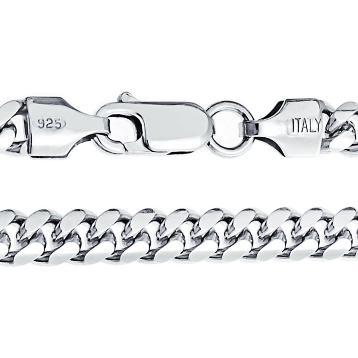 Bling Jewelry Solid Sterling150 Gauge 5MM Heavy Curb Miami Cuban Chain Necklace Inch - Silver
