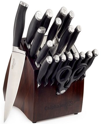 Calphalon Contemporary Self-Sharpening 20-Piece Knife Block Set with  SharpIN Technology, Black