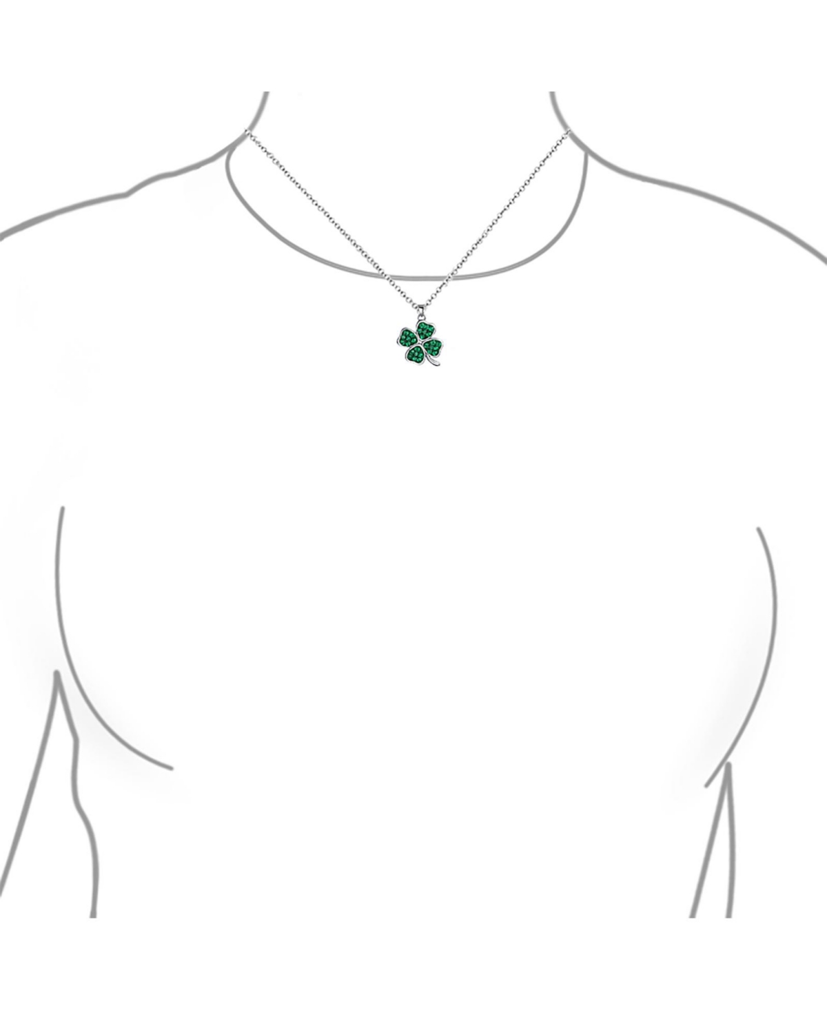 Bling Jewelry Celtic Saint Patrick's Irish Good Luck SparklingCrystal Clover Shamrock Dangle Pendant Charm Necklace For Women s Sterling Silver