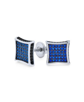 Sterling good Silver 925 Micropave CZ Square Cushion Stud