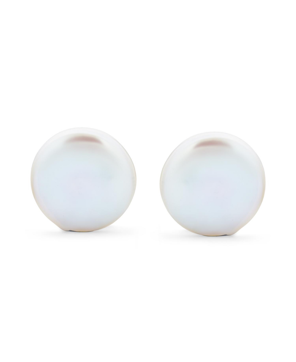 Bling JewelryBiwa Coin Freshwater Cultured Pearl Clip On Earrings For Women Non Pierced Ear Sterling Silver - White