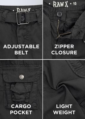 Big Boys Belted Twill Cargo Shorts