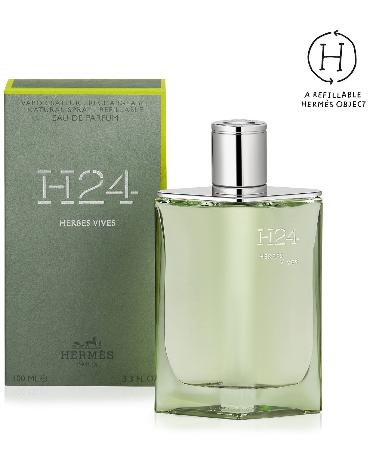  Men's H24 Herbes Vives Eau de Parfum Spray, 3.3 oz.