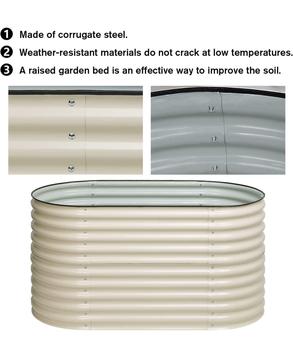 Aoodor 6-in-1 Modular Metal Raised Garden Bed 63" (L) x32" (W) x32" (H)