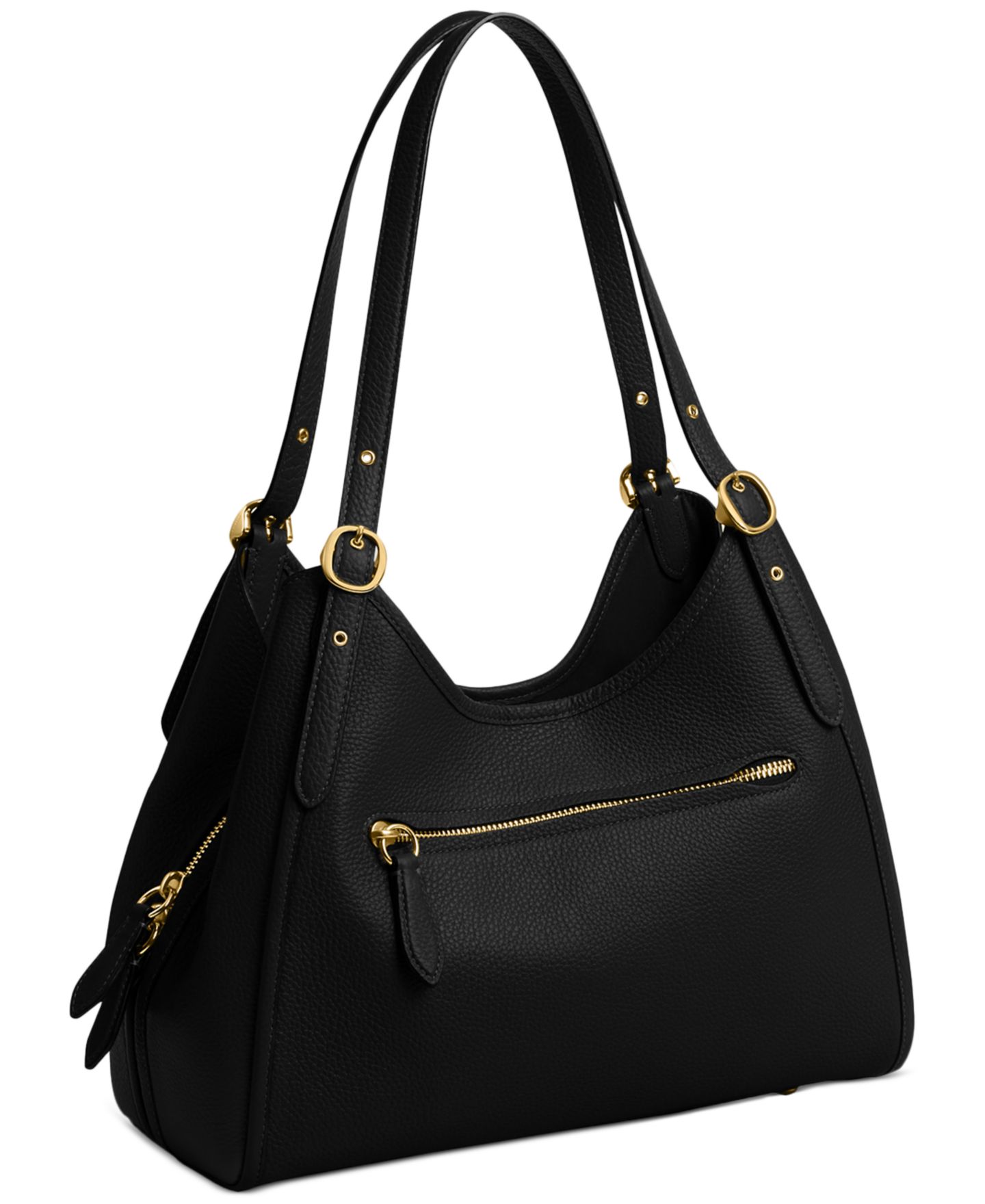Женская сумка Coach Bella Medium Leather Shoulder, цвет: Латунный / Чёрный — фото 2
