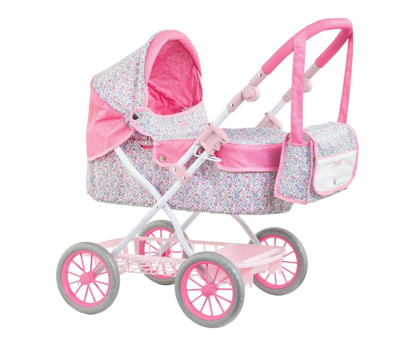 Детская кукла Corolle Mon Grand Poupon Adjustable-Handle Foldable Baby Doll Carriage (Fits Dolls 14"-20"), Ages 3+ — фото 1