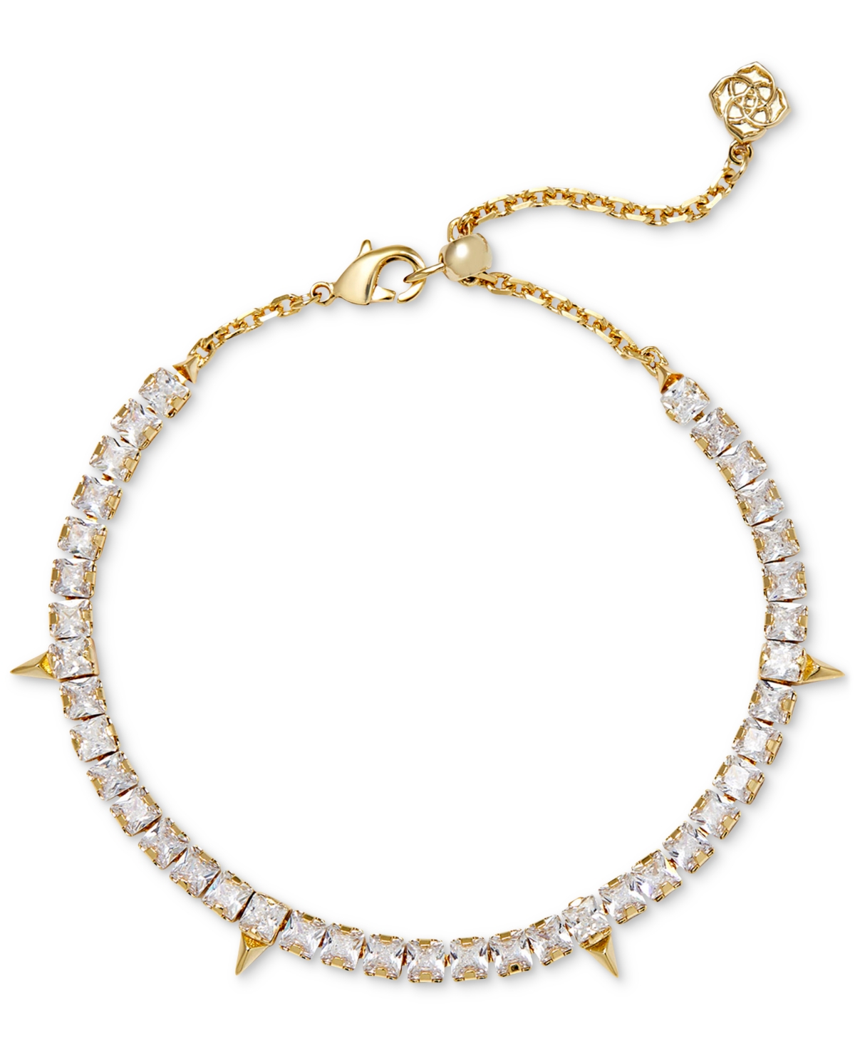 Kendra Scott Jacqueline Spike Tennis Bracelet In Gold White Crystal