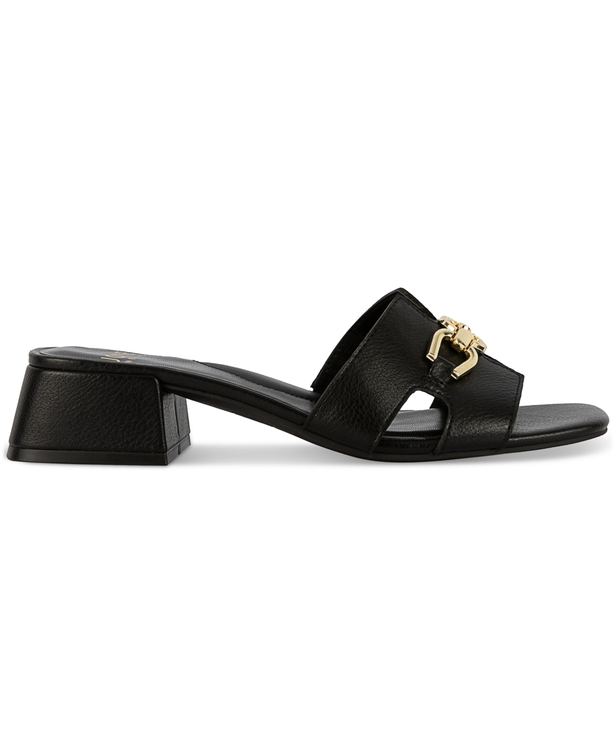 Shop Jones New York Women's Unsa Block Heel Slide Sandals In Black Pebbled