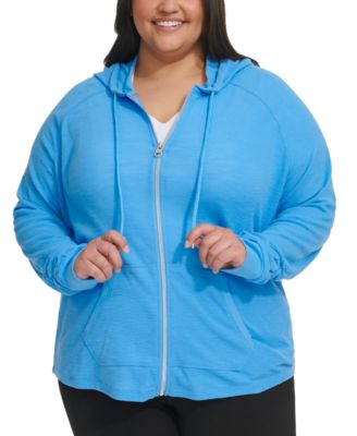 Calvin Klein - Ruched-Sleeve Zip Hoodie, XS-4X