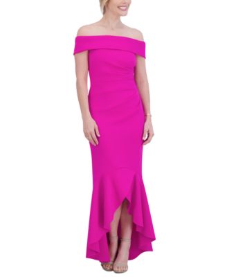 Eliza J - Women's High-Low Off-The-Shoulder Gown