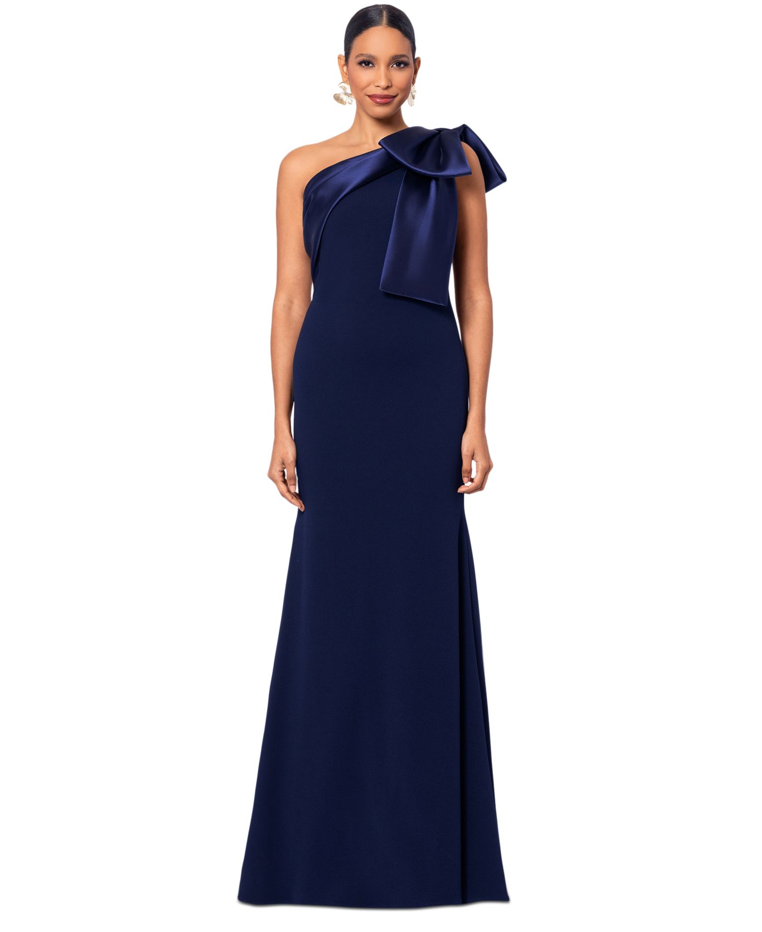 Women's Bow-Trimmed One-Shoulder Gown
