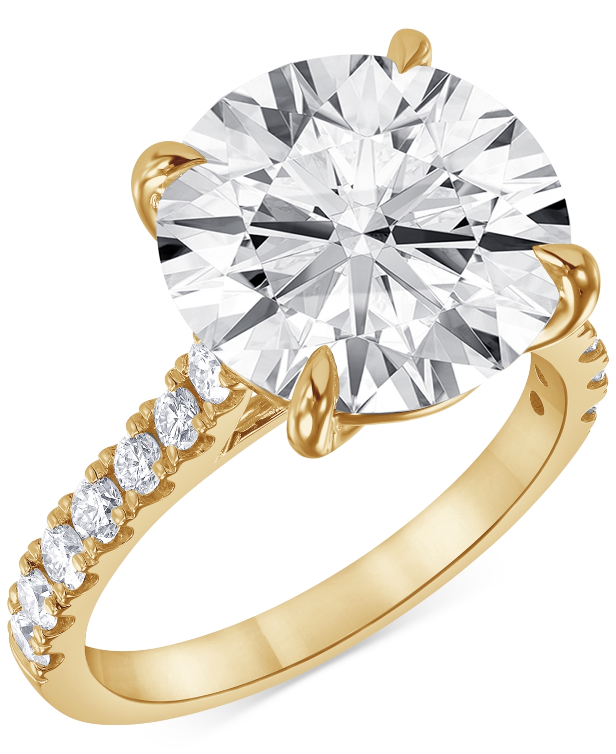 Badgley Mischka Certified Lab Grown Diamond Solitaire Plus Engagement Ring (7-1/2 Ct. T.w.) In 14k Gold In Yellow Gold