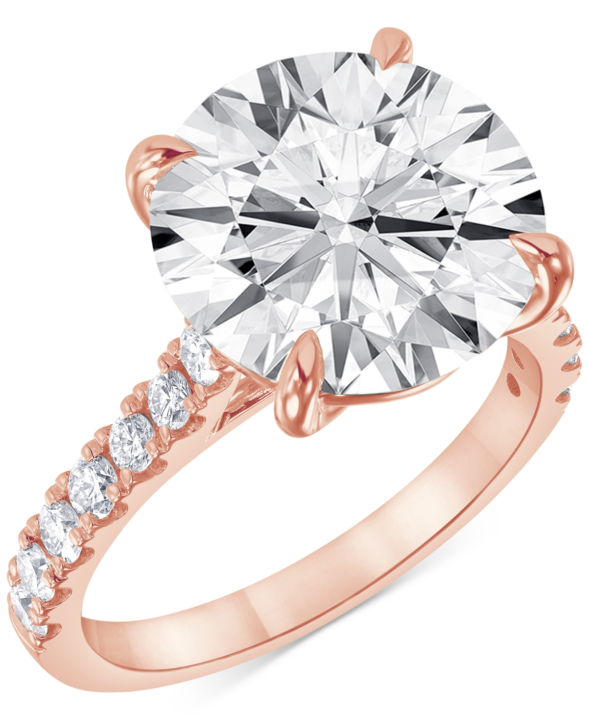 Badgley Mischka Certified Lab Grown Diamond Solitaire Plus Engagement Ring (7-1/2 Ct. T.w.) In 14k Gold In Rose Gold