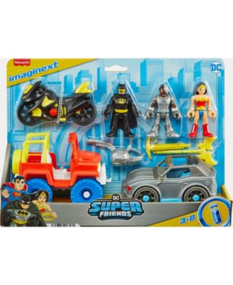 DC Super Friends Batman Gift Set with Wonder Woman and Cyborg Preschool Toy, 9 Piece