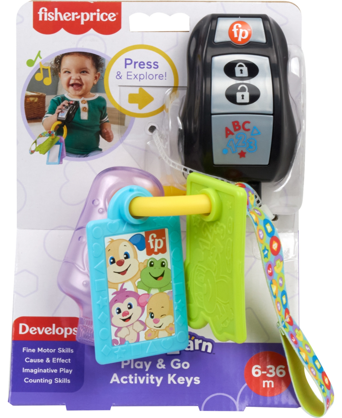 Fisher Price Play And Go Activity Keys Baby And Toddler Musical Learning Toy In Multi-color