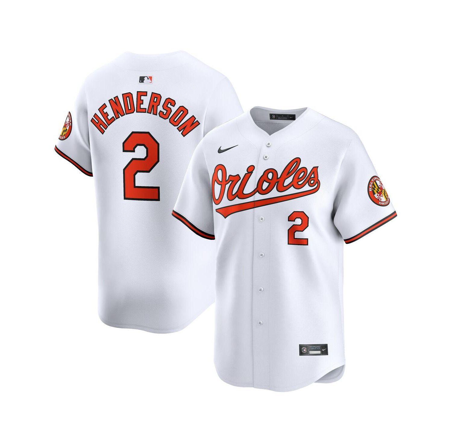 Men's Gunnar Henderson White Baltimore Orioles Home Limited Player Jersey