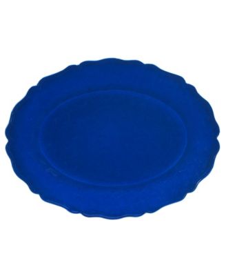 Blue Indigo Crackle 2 Pc Platter Set, Service For 2