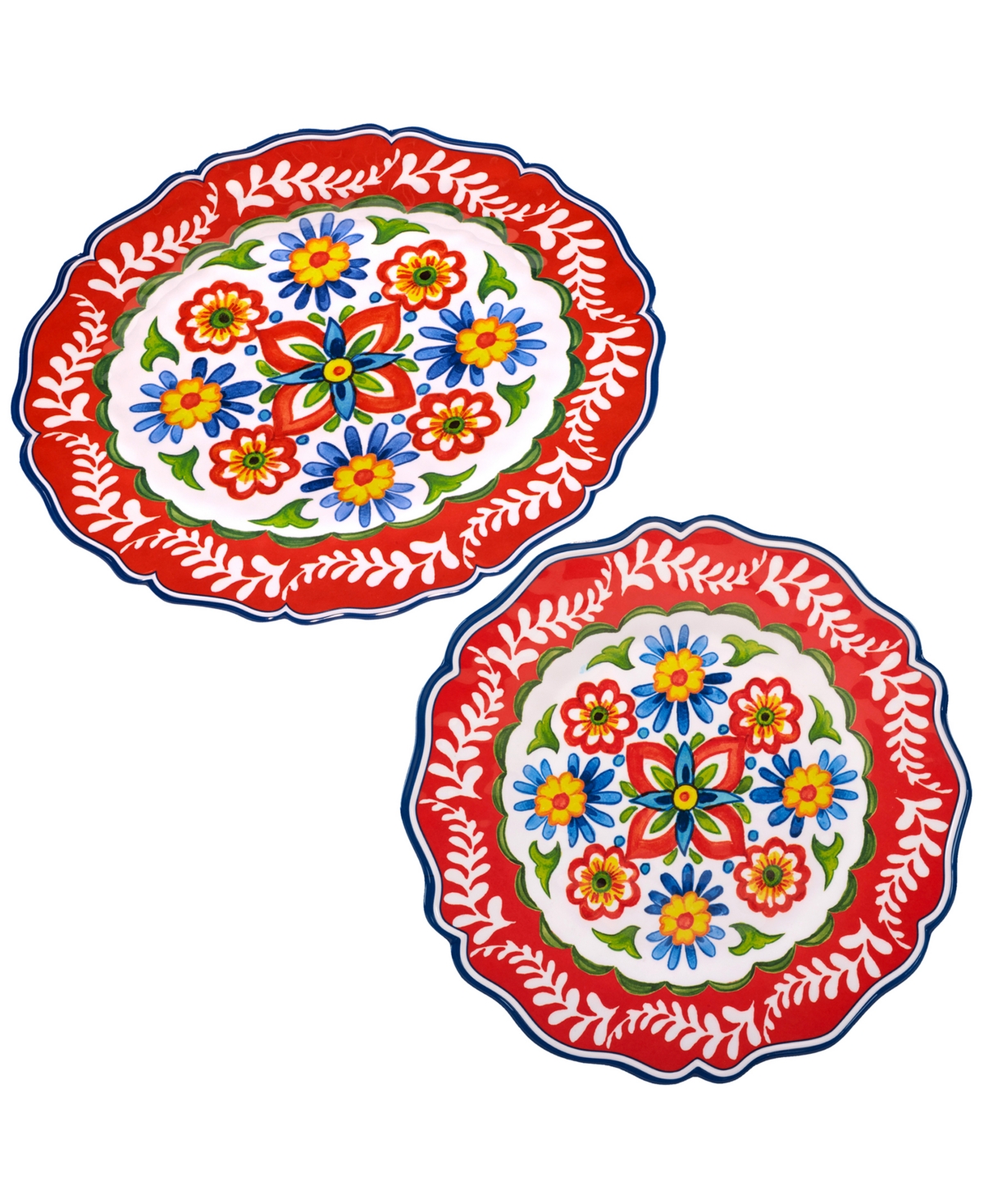 Shop Certified International Flores 2 Pc Platter Set, Service For 2 In Miscellaneous