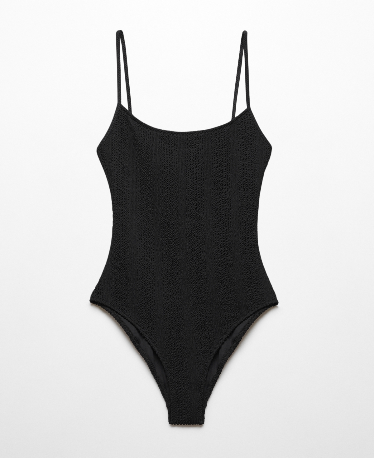 Shop Mango Women's Textured Swimsuit In Black