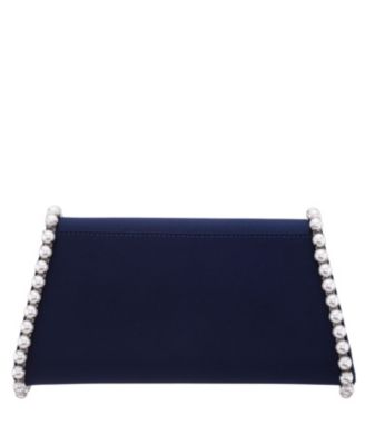 Imitation Pearl Trim Trapezoid Flap Bag